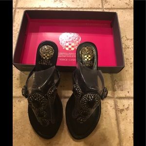 Vince Camuto black jeweled sandal (size 6.5)